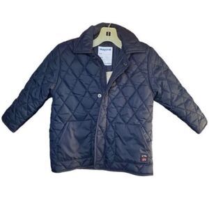 Mayoral baby boys quoted faux fur lined navy blue jacket, size 18 months